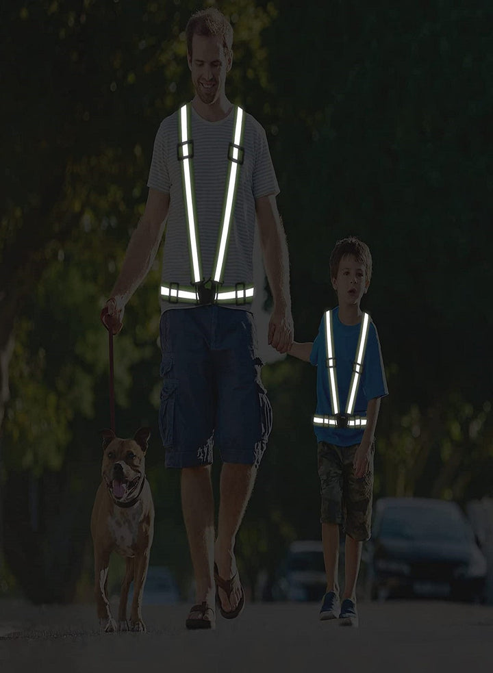 High Visibility Reflective Straps Vest - Green