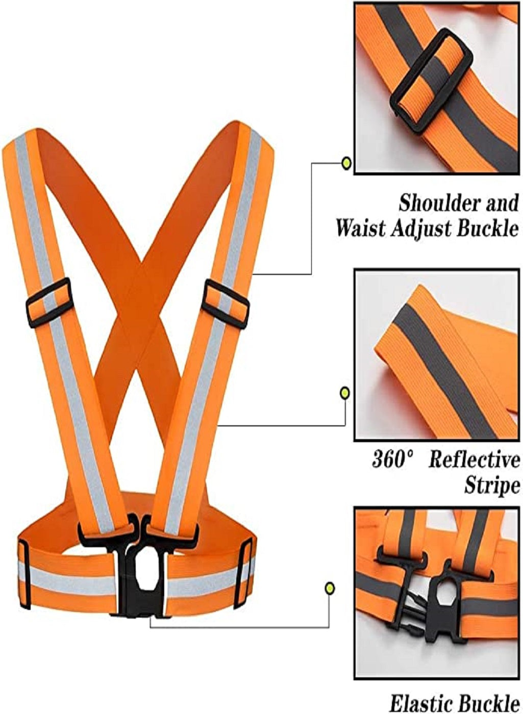  Reflective Running Vest - 360° High Visibility Yellow